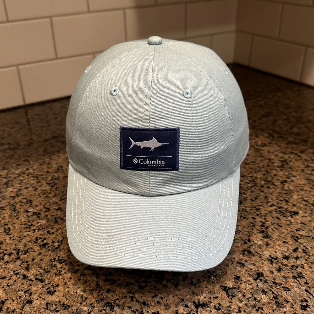 Columbia PFG Fishing Hat Fish Flag Marlin Adjustable Men's Light Blue